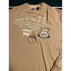 Vintage Men’s 1990’s Enyce Long Sleeve Waffle Thermal Shirt XL Hip Hop Rap Tan